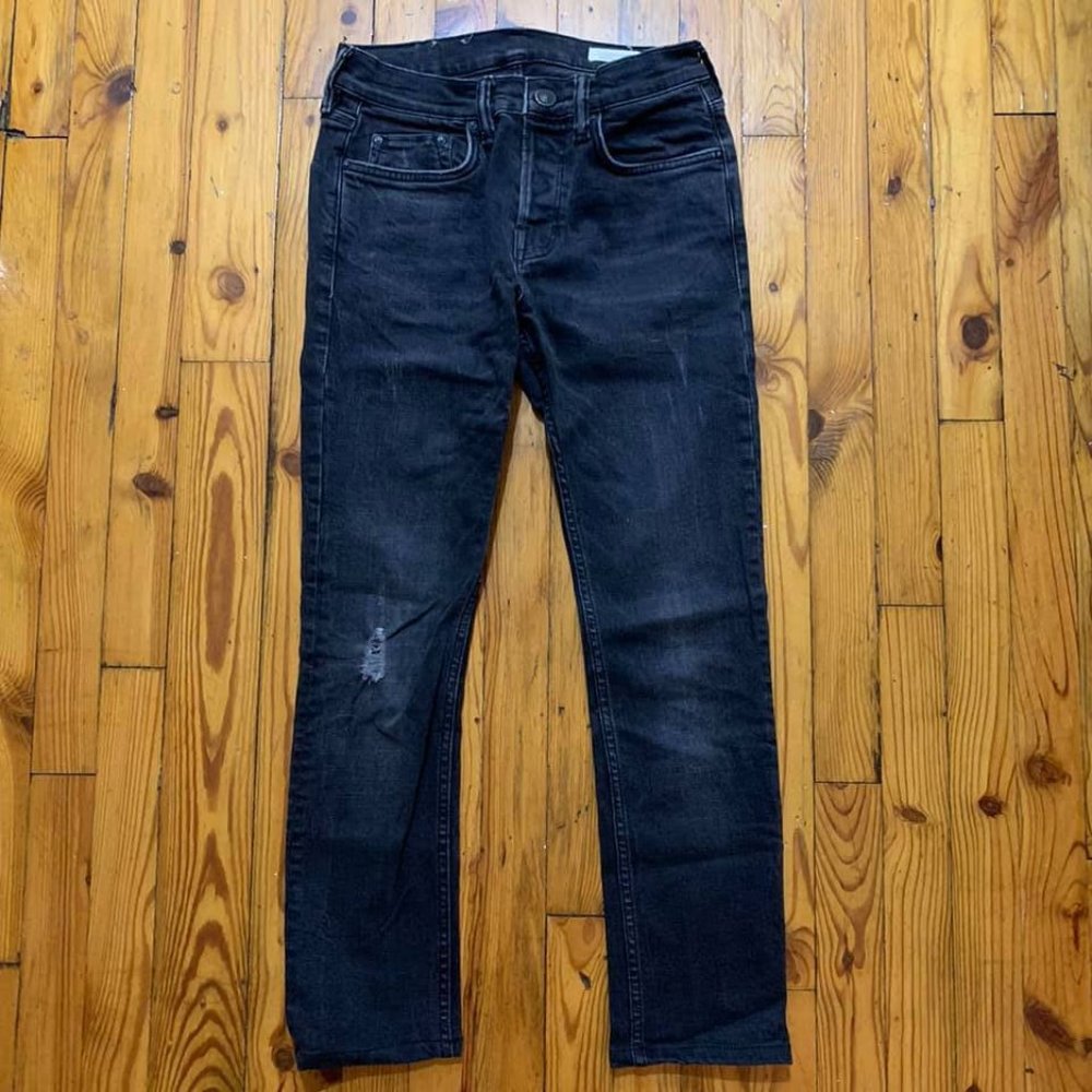 All Saints"Cigarette Damaged Skinny, Washed Black"